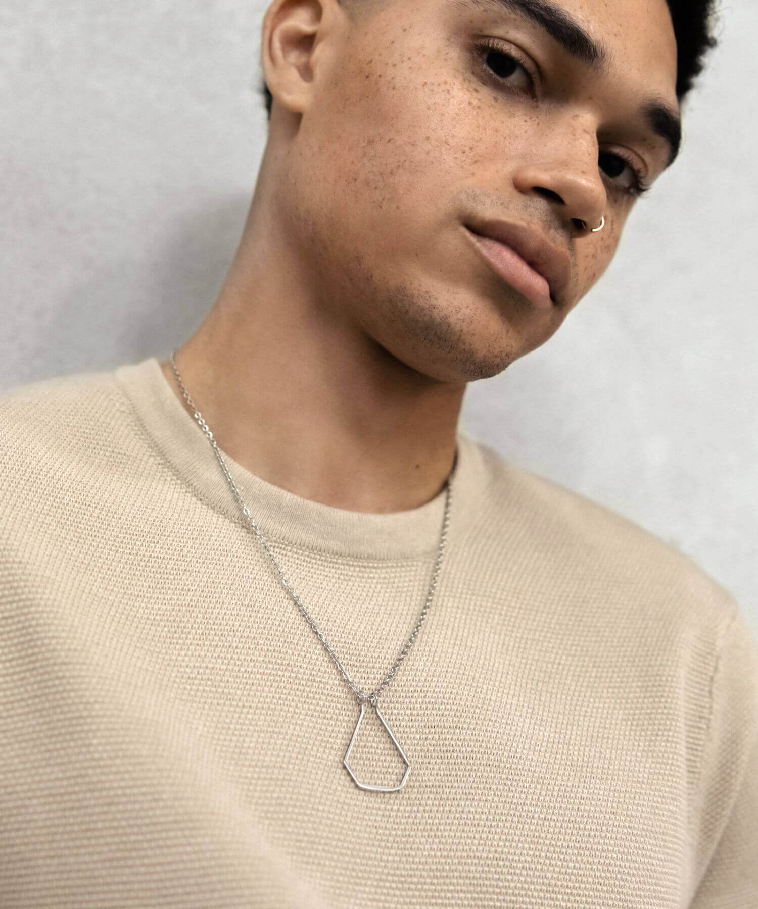 Personalised Men's Triangle Pendant Necklace | Lisa Angel