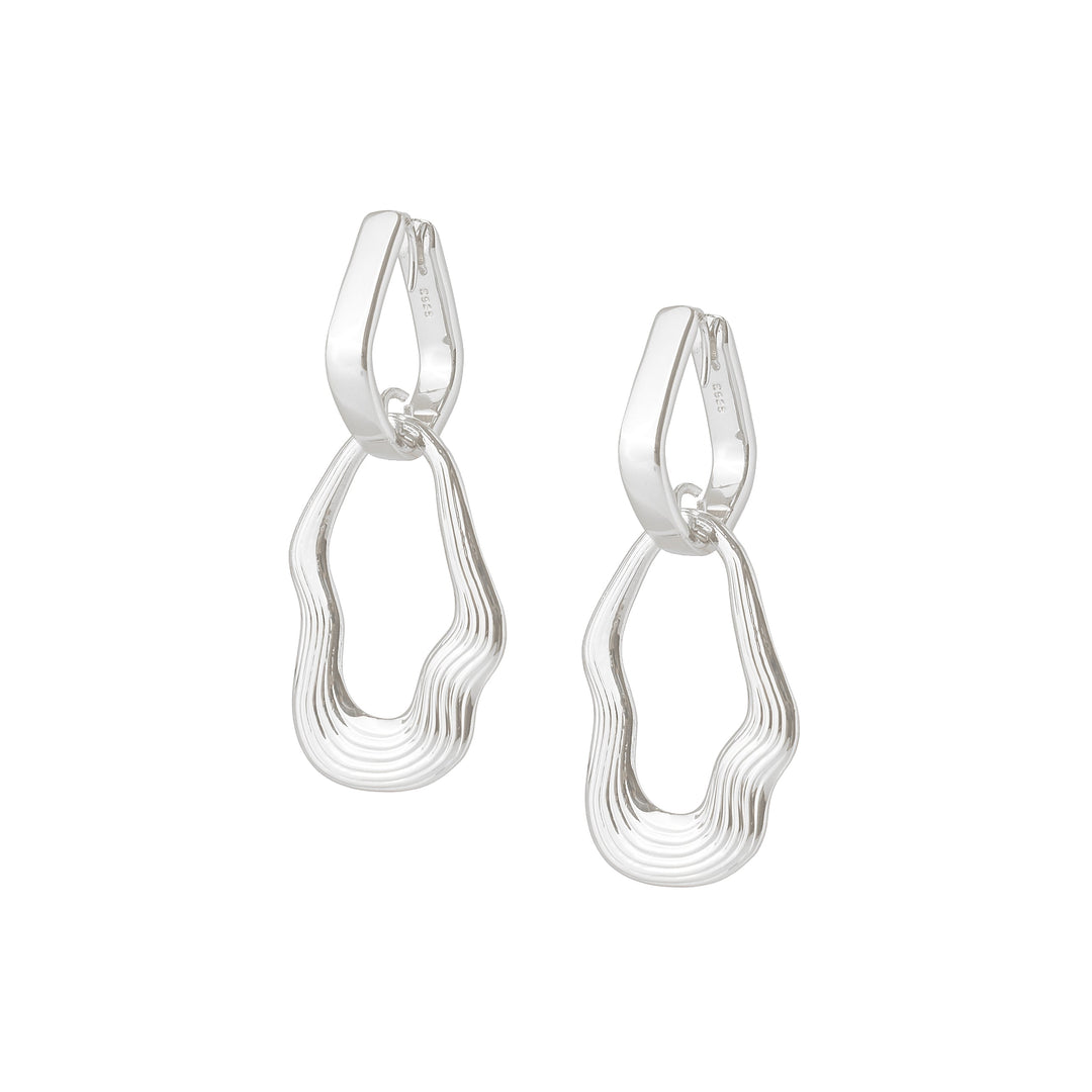 CONTOUR Double Drop Earrings | Silver - Pixie Wing -