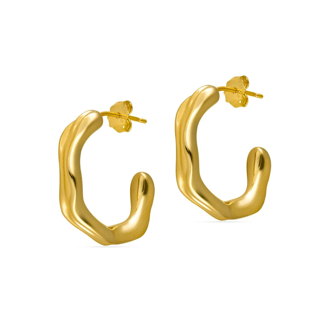 CONTOUR Ripple Hoops Earrings | Gold - Pixie Wing -