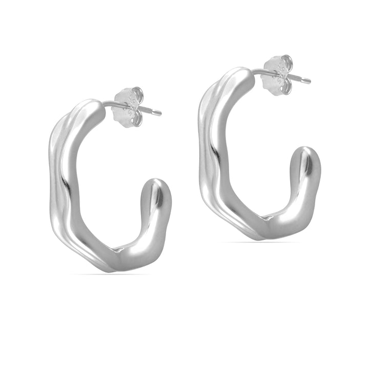 CONTOUR Ripple Hoops Earrings | Silver - Pixie Wing -