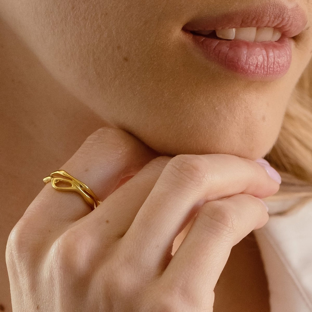 EMBODY Fluid Ring | Gold - Pixie Wing -