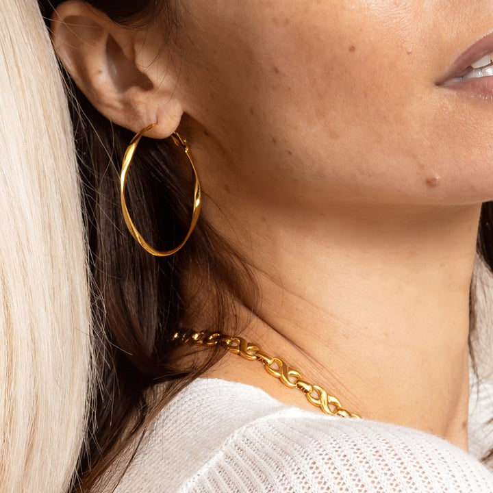 EMBODY Large Hoop Earrings | Gold - Pixie Wing -
