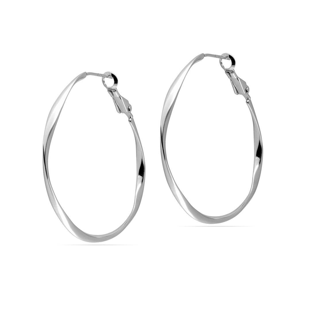 EMBODY Large Hoop Earrings | Silver - Pixie Wing -