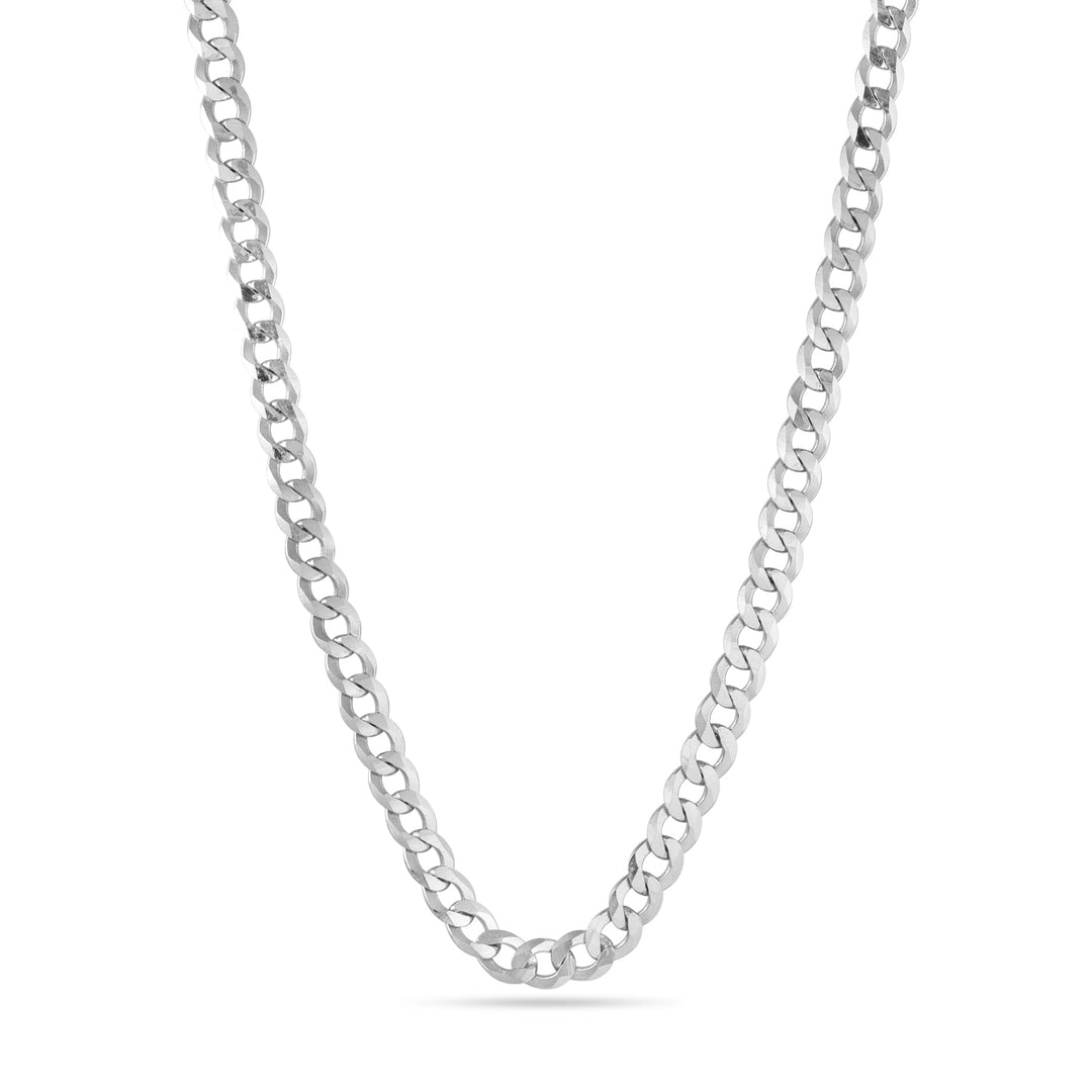 Flat Curb Chain Necklace | Silver - Pixie Wing -