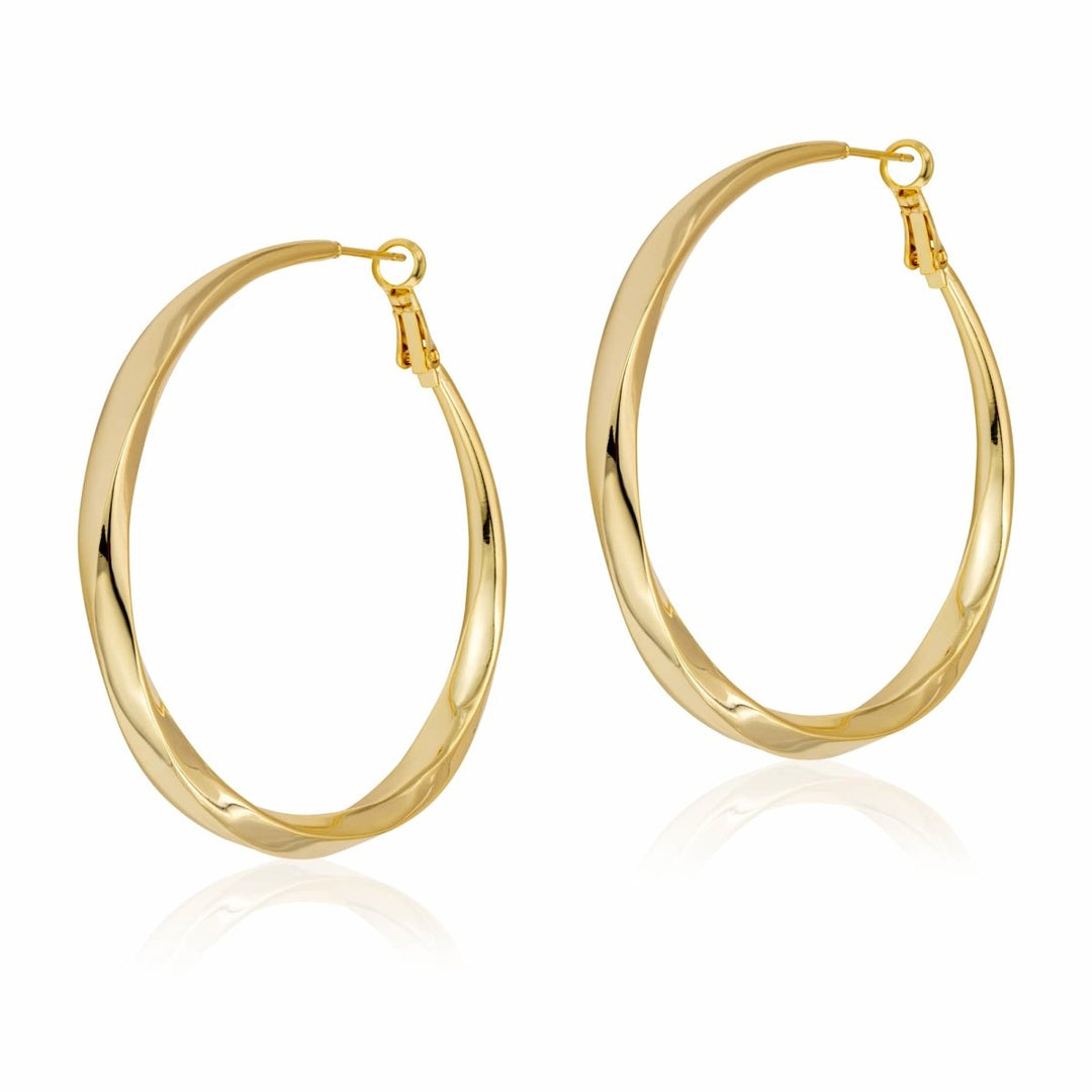 Gold Hoop Earrings - Pixie Wing -