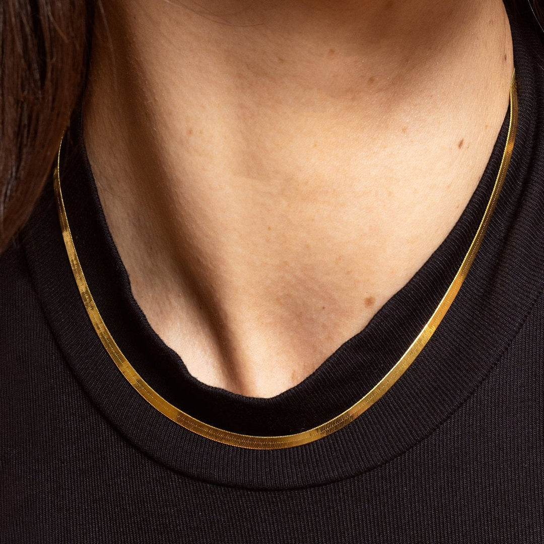 Herringbone Necklace | Gold - Pixie Wing -