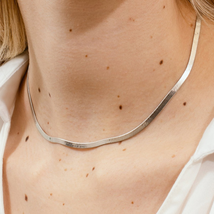 Herringbone Necklace | Silver - Pixie Wing -