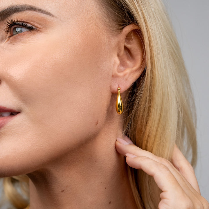 Large Dome Drop Earrings | Gold - Pixie Wing -
