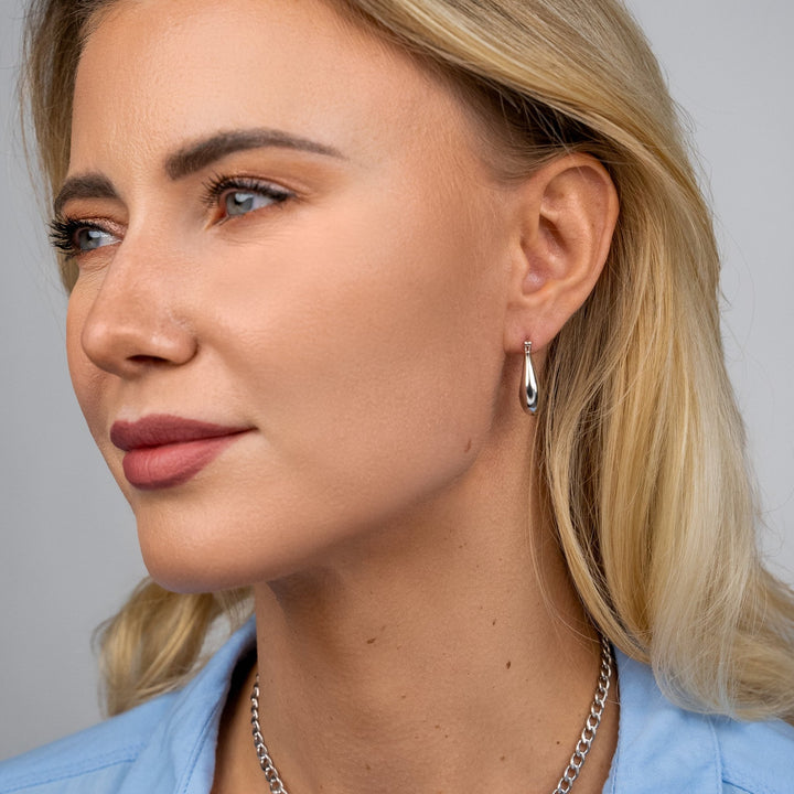 Large Dome Drop Earrings | Silver - Pixie Wing -