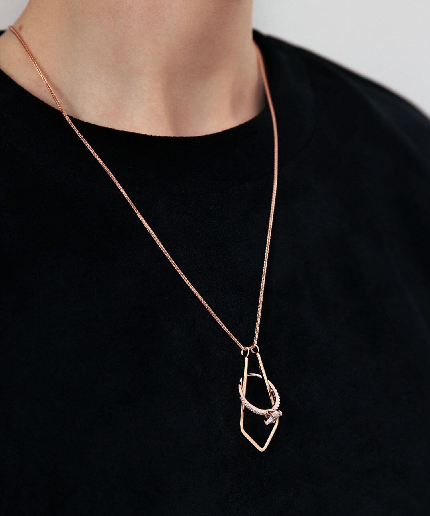 Geometric Ring Holder Necklace Silver Delicate | Fruugo NZ