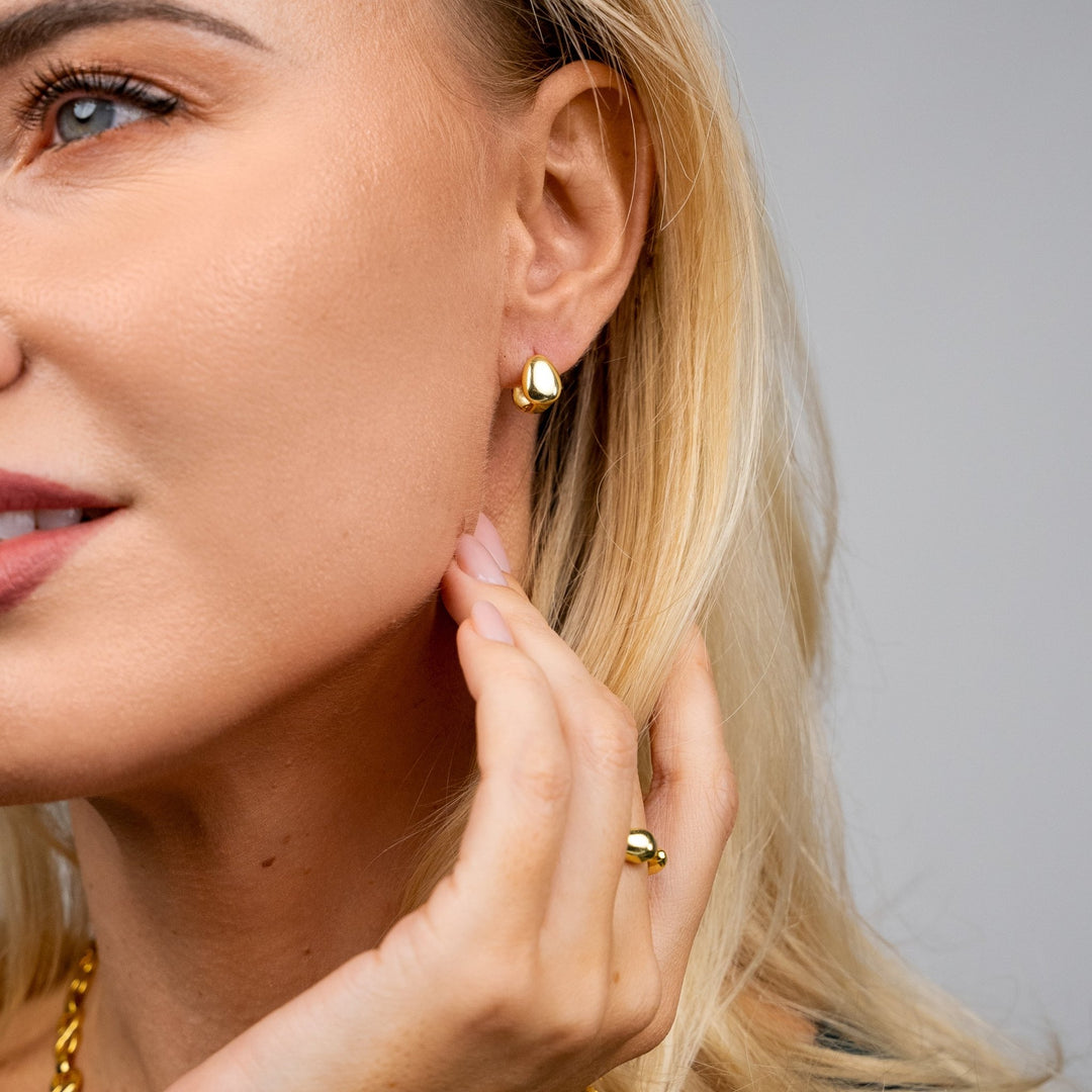 Small Dome Earrings | Gold - Pixie Wing -